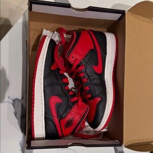 Nike Black and Red High-Top Sneakers